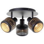 Brilliant Tyas Loftlampe  Aluminium Metal Sort Guld | 370mm -  Egnet til 3x E14