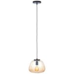 Brilliant Kaizen Pendel Lampe Glas Pendel Lampe Metal Sort Beige | 250mm - Egnet til 1x E27