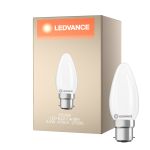 Ledvance Classic LED B22 Kerte Matt 3.4W 470lm - 827 Ekstra Varm Hvid | Erstatter 40W