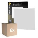 Fordelspakke 6x Bright Choice LED Panel Backlit 36W 3240lm - 840 Kold Hvid | 60x60cm - UGR <22