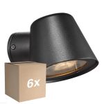 Fordelspakke 6x Nordlux Aleria Vægbelysning Metal Sort | IP44 - Egnet til GU10