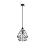Eglo Pendel Lampe Carlton Stål Sort | IP20 - Egnet til 1x E27 