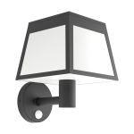 Eglo Vægbelysning Altilia Solar Sort 7W 800lm - 830 Varm Hvid | IP65 - Bevægelsessensor