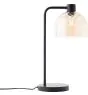 Brilliant Bordlampe Casto Glas Metal Sort Beige | 190mm - Egnet til 1x E27