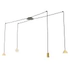 Emibig Pendel Lampe Fuji Stål Guld | Egnet til 1x E14 - Max 10W, 1x GU10 - Max 10W, 2x GX53 - Max 10W