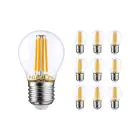 Fordelspakke 10x Noxion Lucent LED E27 Kugle filament klar 4.5W 470lm - 827 ekstra varm hvid | erstatter 40W