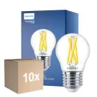 Fordelspakke 10x Philips MASTER LED E27 Kugle Filament Klar 3.5W 470lm - 922-927 Dim To Warm | Bedste Farvegengivelse - Dæmpbar - Erstatter 40W