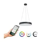 Eglo Pendel Lampe Marghera-Z Stål Sort 27.5W 3150lm - 827-865 Justerbar Hvid + RGB | IP20 - Zigbee Dæmpbar