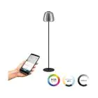 Eglo Gulvlampe Alfero-Z Stål Sort 15.5W 2000lm - 827-865 Justerbar Hvid + RGB | IP20 - Zigbee Dæmpbar